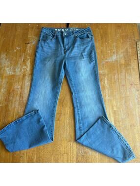 Y2K Lace Up Back Flare Jeans Low Rise Stretch S.O.N.G. 9 Fits Like 29X30 Blue